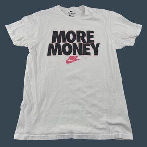 Nike Tee "More Money" Men's size‎ Small White Short Sleeve
